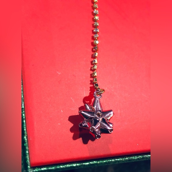 Betsey Johnson gold plated Christmas tree and pink rose gold ornament necklace - Picture 6 of 11